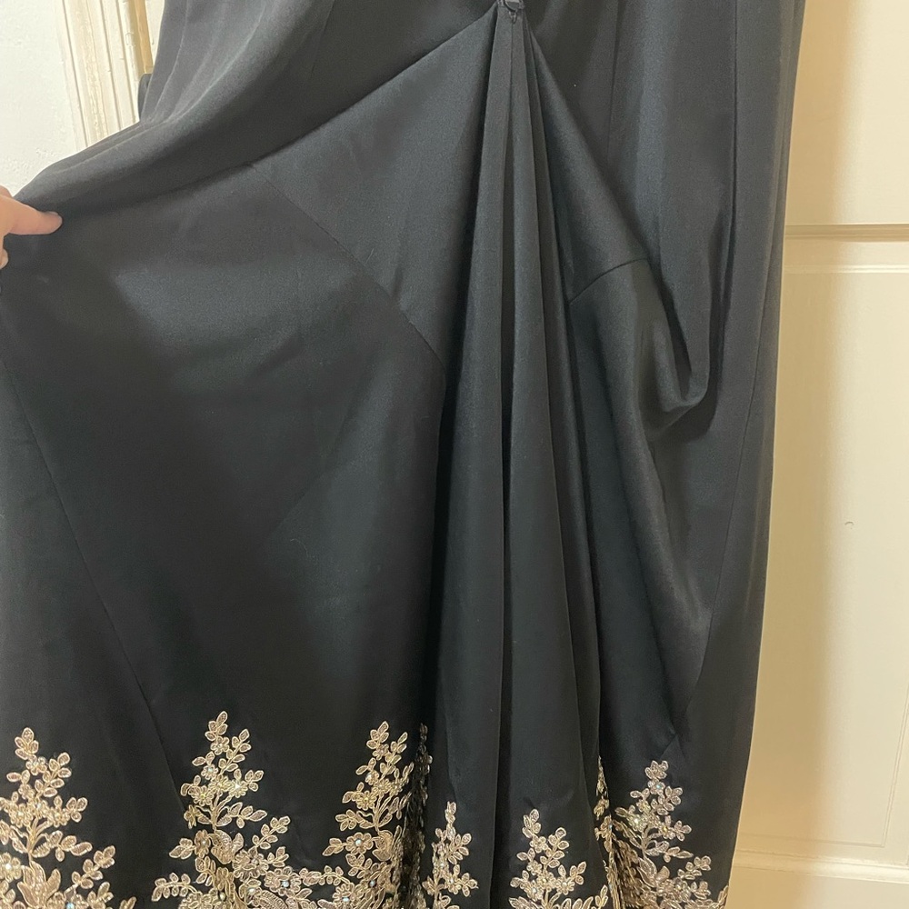 Tony Bowls Black and Gold Embellished Prom Dress - Picture 8 of 12